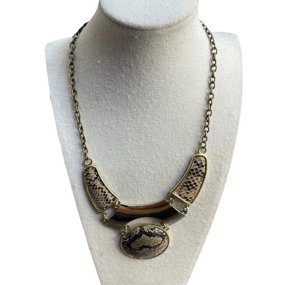 Vintage Mark By Avon Statement Necklace Snakeskin Boa Necklace Women’s Sz 20” - Picture 2 of 11